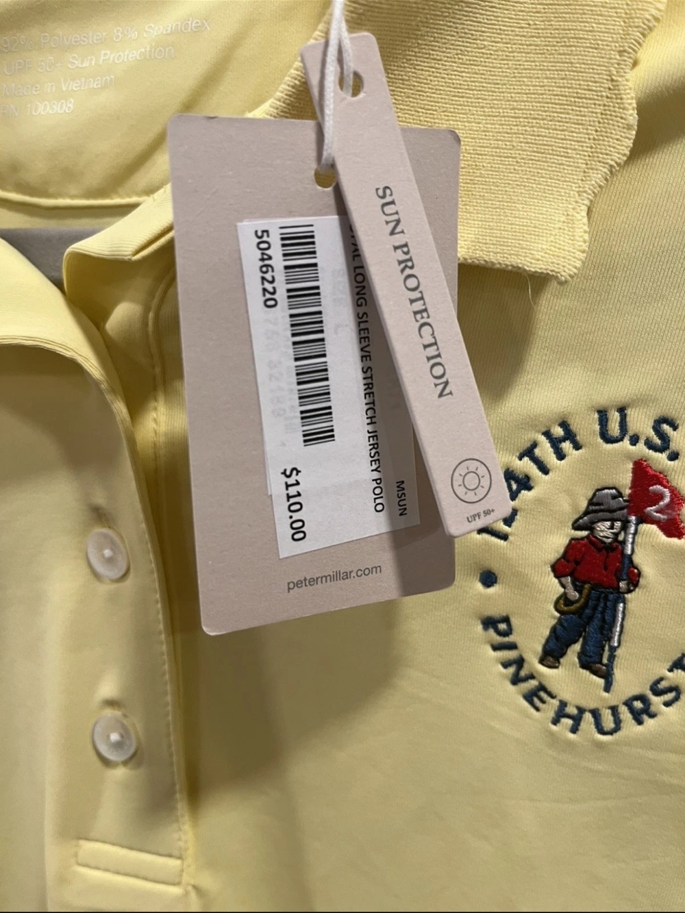 NWT Peter Millar 124th U.S. Open Pinehurst Golf Polo Shirt Women Sz S UPF 50 - Picture 2 of 7